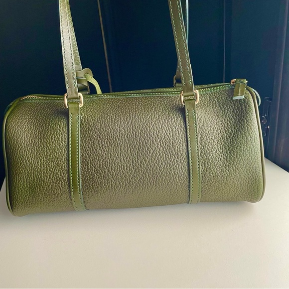Dooney and Bourke Awl Leather Green Barrel Papillon Bag Purse - Picture 6 of 16